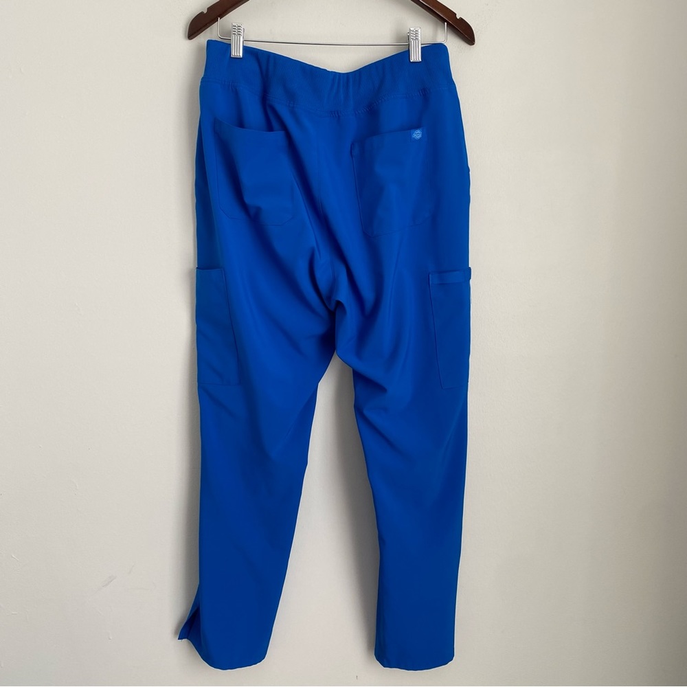 DICKIES Womens Large Blue Cargo Pocket Elastic Waist Straight Leg Scrub Pants i2 - Picture 2 of 4